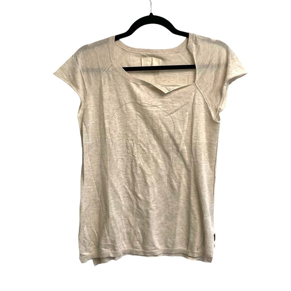 ZADIG & VOLITAIRE Cotton Knit Sweater T-Shirt Skull M